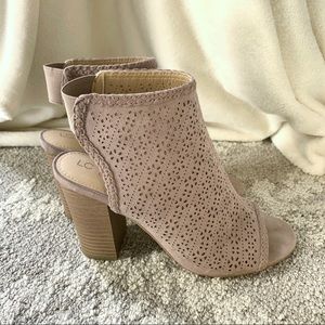 Lauren Conrad Peep-Toe Nude Booties